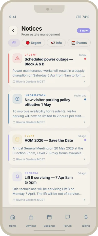 Estate notices