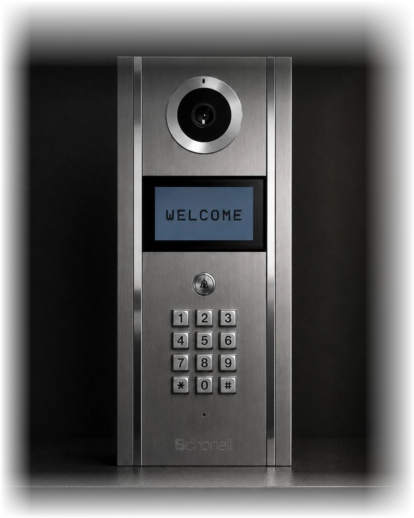 Schonell Interphone Hybrid video and audio intercom panel with HD hemispheric camera